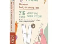 Invisible Double Sided Lingerie Tape 216 Strips – Waterproof Hypoallergenic Fashion Tape for Body & Clothing | Secure Dress Tape for Necklines, Saree, Blouse (1.70 X 7.62 cm)