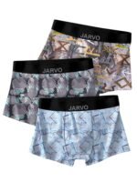 JARVO Men's Extra Thin Elastic Underwear Long Comfortable Ice Silk Breathable Comfort Brief-Boxer-Trunks Imported Material (Pack of -3)