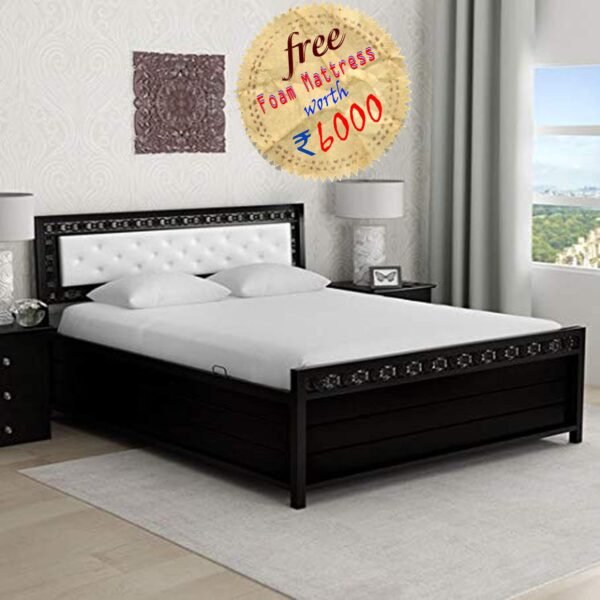 King Metal;Iron Bed With Storage - ( Black)