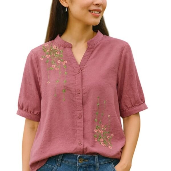 LITZO Shirts for Women - Korean Style Long Sleeve Button Down | Regular Fit Western Latest Stylish Office Wear Tops Women (NO-98-101)