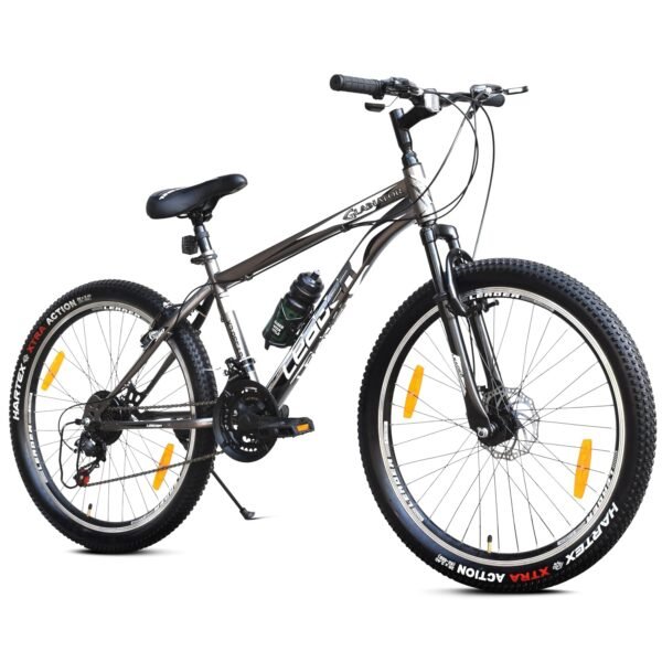 Leader Gladiator 26t Mountain Bike Multispeed (21 Speed) Gear Cycle | Front Suspension and Disc Brake (26T, Grey)