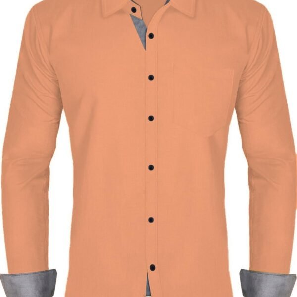 LookMark Men's Cotton Blend Febric Regular Fit Shirt and Spread Collar with Full Sleeve
