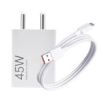Mi Xiaomi Original 45W Turbo Fast Charger Combo/Rapid Charging with Qualcomm Quick Charge 3.0. Includes USB Type-C 3A Fast Charge Cable. Compatable with mobiles, laptops, and Power Banks (White)