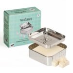 Nestasia Small Stainless Steel Paneer Maker (450 ml) - Square Paneer Maker Mould Press with Lid | Rust Resistant Medium Paneer Strainer - Perfect for Fresh Paneer, Tofu & Sprouts
