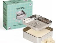 Nestasia Small Stainless Steel Paneer Maker (450 ml) - Square Paneer Maker Mould Press with Lid | Rust Resistant Medium Paneer Strainer - Perfect for Fresh Paneer, Tofu & Sprouts