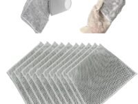 Non Scratch Wire Dish Cloth, Steel Scrubber for Utensils Cleaning, Multipurpose Wet and Dry Stainless-Steel Dish Wash Scrubber for Washing Dishes, Sinks, Counters (Pack of 10)