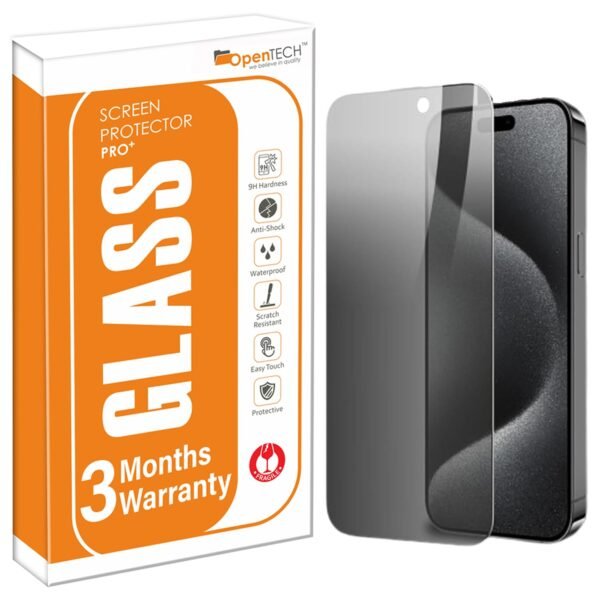 OpenTech® Privacy Military-Grade Tempered Glass Screen Protector for iPhone 17 Pro Max with Edge to Edge Coverage - Anti Spy, Case Friendly and Bubble free installation kit (6.9 Inches)