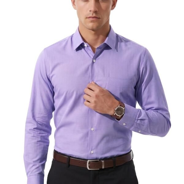 Peter England Men's Everday Regular Fit Solid Shirt | Cotton Rich | 5-Pin Pocketing