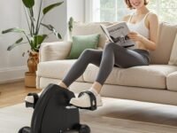 Proton™ Mini Exercise Bike Pedal Exerciser – Under Desk Pedal Bike for Home Office, Portable Fitness Cycle for Legs and Arms – Adjustable Resistance, LCD Monitor, Quiet Operation