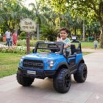 SHAKYA WORLD POBO Battery Operated Jeep for Kids Ride on with Music & Light Electric Car Jeep, Blue