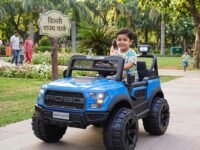 SHAKYA WORLD POBO Battery Operated Jeep for Kids Ride on with Music & Light Electric Car Jeep, Blue