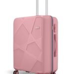 Safari Pentagon Pro 8 Wheels 65cm Medium Size Trolley Bag, Hard Case Polypropylene, 360º Wheeling Small Check in Luggage, Suitcase for Travel, Trolley Bags for Travel, Rose Gold