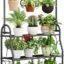 Snazzy Plant Stand 3 Tier Indoor Outdoor Tall Corner Hanging Plant Shelf Metal Flower Stands Ladder Plant Holder for Room Balcony Garden Patio Multiple Plants, Dark Grey