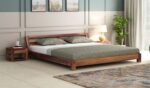 Solid Sheesham Wood Low Height King Size Bed Without Storage | Rosewood Wooden Double Bed | Low Floor/Lying/Rise/Level/Profile Cot Bed for Bedroom Furniture (Honey Finish)