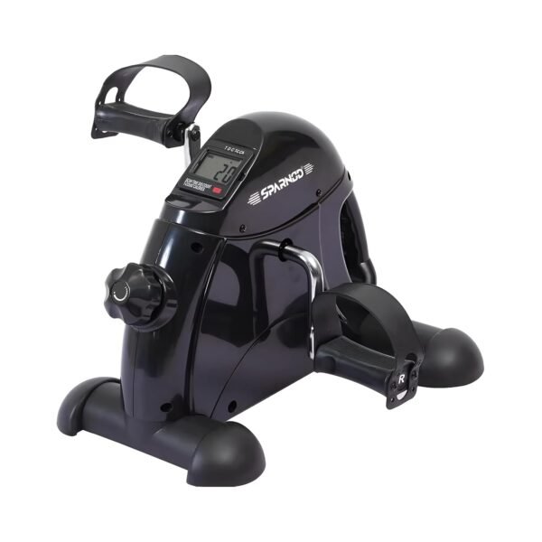 Sparnod Fitness SMB-475 Arm & Leg Mini Exercise Bike with LCD Display, Adjustable Resistance, Portable Under Desk Pedal Exerciser for Home & Office Workout, Compact Steel Frame, 120kg Capacity