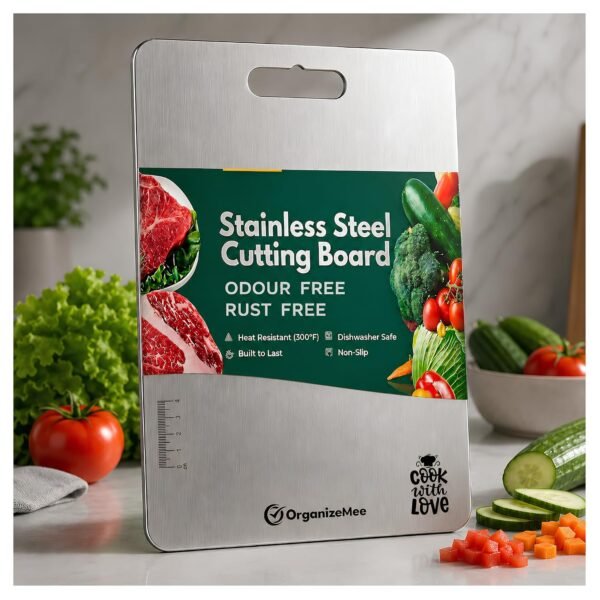 Stainless Steel Chopping Board Medium 31.8 X 21 CM, Vegetable Cutting Board