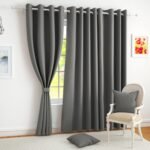 Story@Home 100% True Blackout Window Curtains 5 Feet Set of 1, Ash Grey