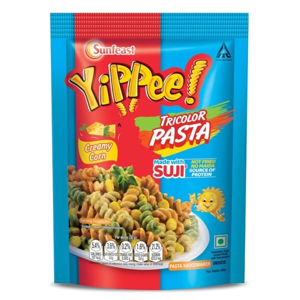 Sunfeast YiPPee! Tricolor Instant Pasta, Creamy Corn,70 g/74.7 g ( Weight May Vary)