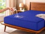 Trance Cotton Feel Terry Ultra Soft Waterproof Mattress Protector | Breathable - Hypoallergenic Mattresses Cover (75x48 inch | 6.25x4 feet,Classic Blue - Pack of 1)