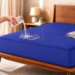 Trance Cotton Feel Terry Ultra Soft Waterproof Mattress Protector | Breathable - Hypoallergenic Mattresses Cover (75x48 inch | 6.25x4 feet,Classic Blue - Pack of 1)