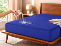 Trance Cotton Feel Terry Ultra Soft Waterproof Mattress Protector | Breathable - Hypoallergenic Mattresses Cover (75x48 inch | 6.25x4 feet,Classic Blue - Pack of 1)