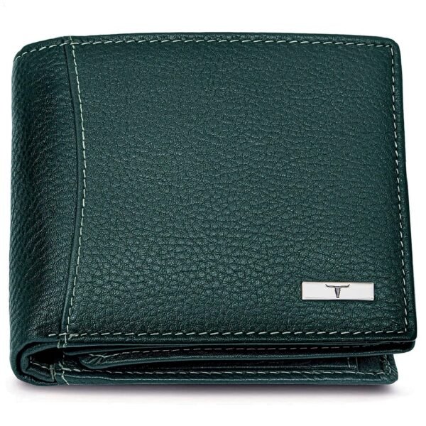 URBAN FOREST Oliver Green Leather Wallet for Men - Packed in Premium Wooden Box for Festive Gifting