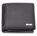 URBAN FOREST Oliver Grey Leather Wallet for Men - Packed in Premium Wooden Box for Festive Gifting