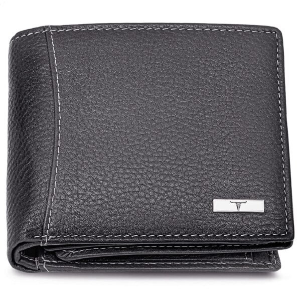 URBAN FOREST Oliver Grey Leather Wallet for Men - Packed in Premium Wooden Box for Festive Gifting