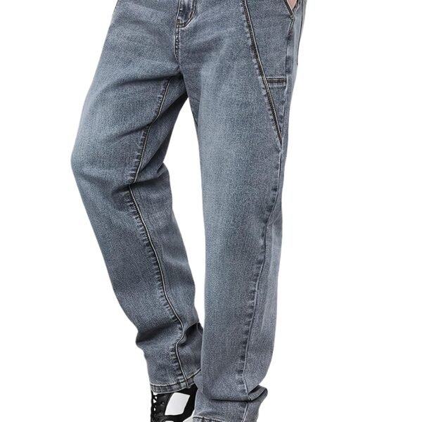 URBAN POCKETS Streetwear Jeans for Men | Stylish Denim Jeans | Relaxed Wide Leg | Baggy Fit | Unique Stitch (U-25-U28)