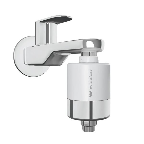WaterScience CLEO Hard Water Softener for Tap and Shower | Shower Filter for Bathroom | Filter for Tap | for Borewell/Tanker Water - CLEO-SFU-423