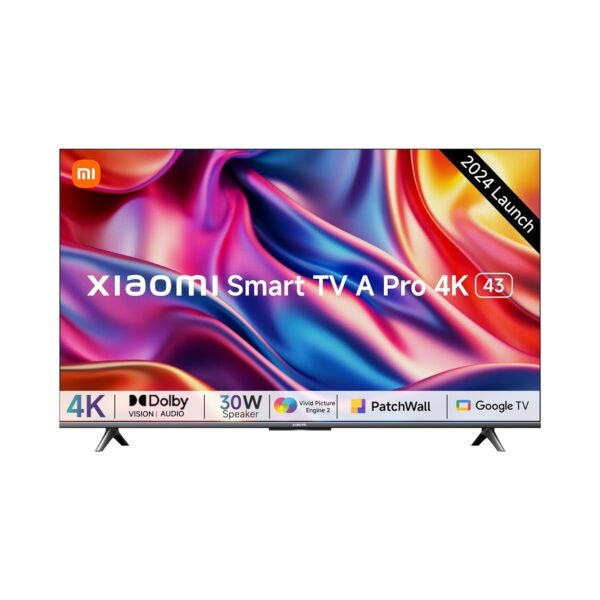Xiaomi 108 cm (43 inches) A Pro 4K Dolby Vision Smart Google LED TV L43MA-AUIN (Black)