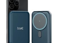 boAt EnergyShroom PB331 (Magsafe) 10000mAh Magnetic Wireless Powerbank, 15W Wireless & 22.5W Wired Charging for (iPhone 16, 15, 14, 13 & 12, Android & Other Qi Enabled Devices)(Deep Blue)
